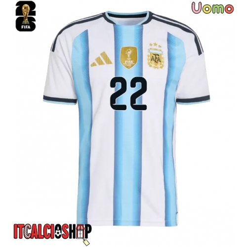 Argentina Lautaro Martinez #22 Prima Maglia Mondiali 2026 Manica Corta